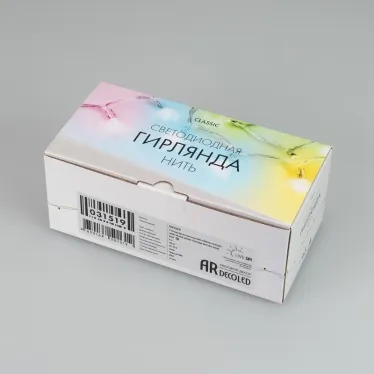 Светодиодная гирлянда ARD-STRING-CLASSIC-6000-BLACK-40LED-LIVE RGB-SPI (12V, 26W) (Ardecoled, IP65) | 031519 | Arlight