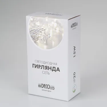 Светодиодная гирлянда ARD-NETLIGHT-HOME-1800x1500-CLEAR-180LED Warm (230V, 15W) | 024677 | Arlight