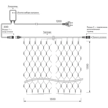 Светодиодная гирлянда ARD-NETLIGHT-HOME-1500x1500-CLEAR-150LED Warm (230V, 12W) | 024674 | Arlight