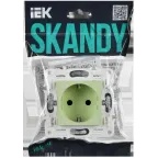 SKANDY Розетка с заземлением с защитными шторками 16А SK-R04G мятный IEK