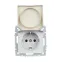 BRITE Розетка с заземлением с защитными шторками и крышкой 16А IP44 РСбш10-3-44-БрА алюминий