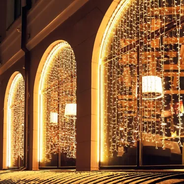 Светодиодная гирлянда ARD-CURTAIN-CLASSIC-2000x6000-CLEAR-1500LED-WATERFALL Warm (230V, 180W) | 024873 | Arlight