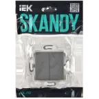 SKANDY Выключатель 2-клавишный проходной с индикацией 10А SK-V10Gr серый IEK