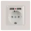 Розетка Intro Accent 6-410-06 , P+E Schuko со шторками, 16А-250В + 2хUSB, IP20, СУ, перламутр