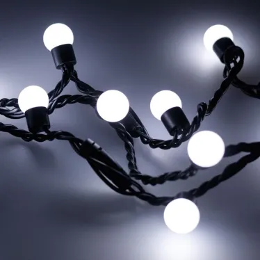 Светодиодная гирлянда ARD-BALL-CLASSIC-D17.5-10000-BLACK-100LED WHITE (230V, 7W) | 025583 | Arlight