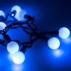 Светодиодная гирлянда ARD-BALL-CLASSIC-D23-10000-BLACK-80LED BLUE (230V, 3.5W) | 025600 | Arlight