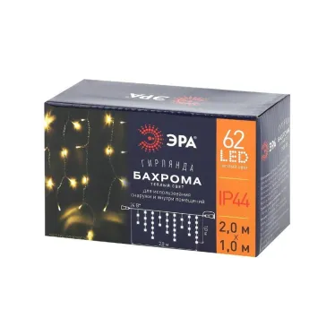 Гирлянда светодиодная  Бахрома 2м*1м теплый свет, ENOB-2B ,  24V, IP44 (80/960) | Б0041907 | ЭРА