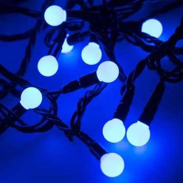 Светодиодная гирлянда ARD-BALL-CLASSIC-D13-20000-BLACK-200LED BLUE (230V, 14W) | 025576 | Arlight