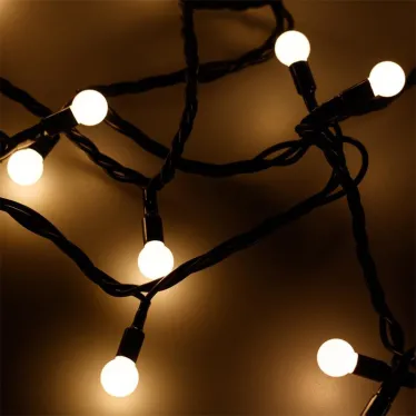 Светодиодная гирлянда ARD-BALL-CLASSIC-D13-10000-BLACK-100LED WARM (230V, 7W) | 025572 | Arlight