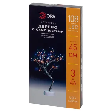 Светодиодная новогодняя фигура Дерево c самоцветами ЕGNID - 36MC 36 microLED, 3АА, IP20 | Б0056009 | ЭРА