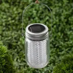 Cветильник садовый декоративный SL-GL14-JAR-2 на солнечной батарее, стекло, металл, прозрачный, 13,5 см | Б0032579 | ЭРА