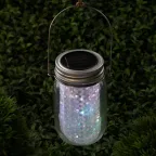 Cветильник садовый декоративный SL-GL14-JAR-2 на солнечной батарее, стекло, металл, прозрачный, 13,5 см | Б0032579 | ЭРА