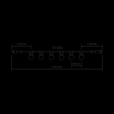Гирлянда светодиодная "Белт Лайт" серия Holiday, 10 ламп, 7,7 м, IP44, мультицвет, 1/6 | HL060 | Gauss