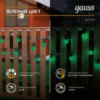 Гирлянда светодиодная "Белт Лайт" серия Holiday, 10 ламп, 7,7 м, IP44, зеленый, 1/6 | HL061 | Gauss