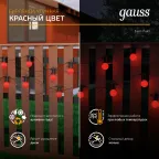 Гирлянда светодиодная "Белт Лайт" серия Holiday,10 ламп, 7,7 м, IP44, красный, 1/6 | HL064 | Gauss