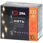 Гирлянда светодиодная  Нить 10 м теплый свет ENIN -10NW   220V (100/1800) | Б0047964 | ЭРА