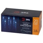 Гирлянда нить ЕGNIG - IC Сосульки, синий, 3,8 м, 220 V, длина провода 1,5 м, 20 LED, IP20 | Б0055995 | ЭРА