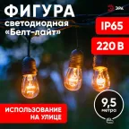 Гирлянда нить Филамент 2, ERABL-FIL2 9,5 м, длина провода 60 см, 20 LED, теплый белый, E27, каучук, 220В, IP44 | Б0056018 | ЭРА