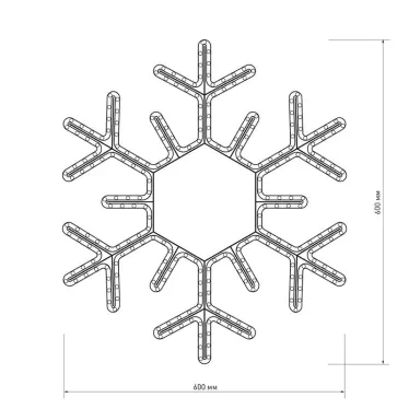 Фигура ARD-SNOWFLAKE-M5-600x600-360LED White (230V, 20W) | 025308 | Arlight