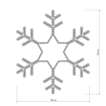Фигура ARD-SNOWFLAKE-M4-750x750-324LED White (230V, 18W) | 025307 | Arlight