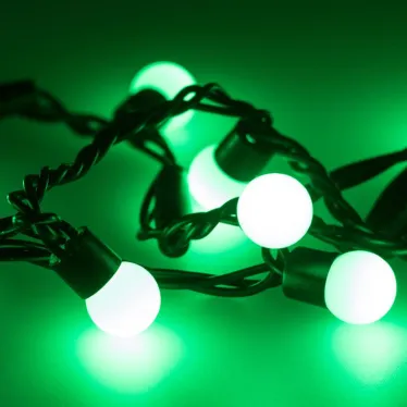 Светодиодная гирлянда ARD-BALL-CLASSIC-D17.5-10000-BLACK-100LED GREEN (230V, 7W) | 025581 | Arlight