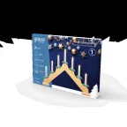 Светильник светодиодный "Новогодняя горка" серия Holiday, 7 LED свечей, 0,1W*7, тёплый, дерево, новогод  декор, батар в компл | HL020 | Gauss
