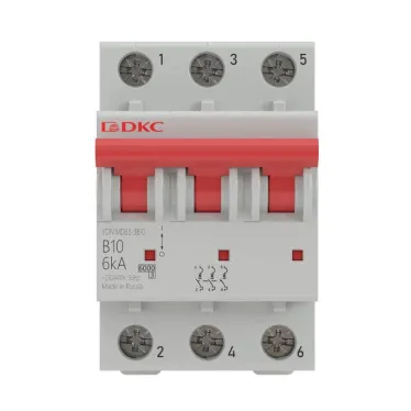 Выключатель автоматический трехполюсный YON MD63-3C5-6 6kA | MD63-3C5-6 | DKC