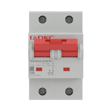 Выключатель автоматический двухполюсный YON MD125-2NC100-8ln 20kA | MD125-2NC100 | DKC