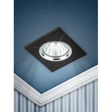 Светильник литой алюминевый MR16,12V/220V, 50W серебро/черный KL57 SL/BK