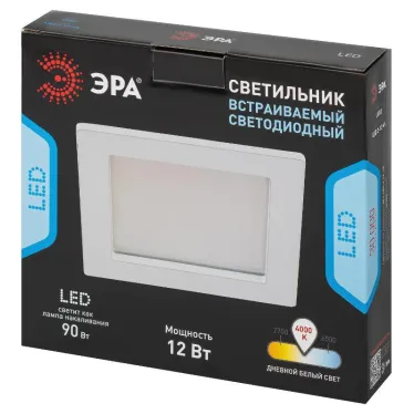 Светильник светодиодный точечный квадратный 12W 220V 4000 светодиодный 2-12-4K/1 | Б0046907 | ЭРА