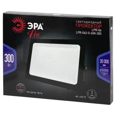 Прожектор светодиодный уличный ДО-300Вт 6500К 30000лм IP65 призма ЭРА PRO LPR-062-0-65K-300