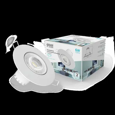 Светильник светодиодный встраиваемый круглый белый, 6W, 520 Lm LED 4100K | 947411206 | Gauss