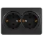 Розетка Эксперт 11-2205-05 двойная с заземлением 2х2P+E Schuko IP20 16A-250В ОУ антрацит
