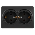 Розетка Эксперт 11-2205-05 двойная с заземлением 2х2P+E Schuko IP20 16A-250В ОУ антрацит