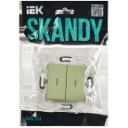 SKANDY Выключатель 2-клавишный проходной с индикацией 10А SK-V10G мятный IEK