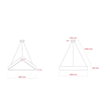 Светильник LED Geometria Delta SPO-151-W-40K-030 30Вт 4000К 2900х80 белый подвесной драйвер внутри