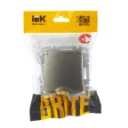 BRITE Розетка с заземлением с защитными шторками и крышкой 16А IP20 РСбш10-3-БрШ шампань