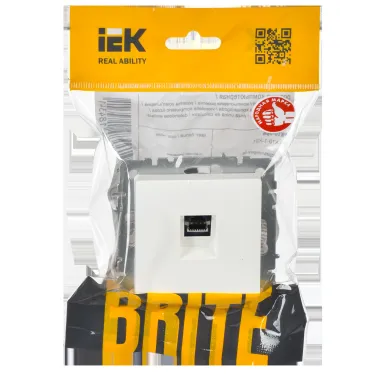BRITE Розетка компьютерная RJ45 кат.5E РК10-БрБ белый