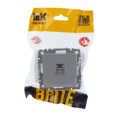 BRITE Розетка компьютерная RJ45 кат.5E РК10-БрА алюминий