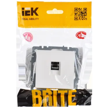 BRITE Розетка компьютерная RJ45 кат.6 РК11-БрЖ жемчуг IEK