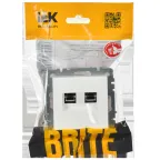 BRITE Розетка компьютерная двойная кат.5E RJ45 РК10-2-БрБ белый