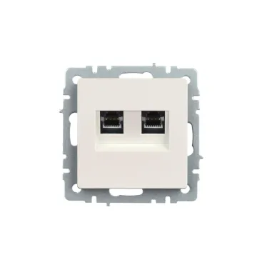 BRITE Розетка компьютерная двойная кат.5E RJ45 РК10-2-БрЖ жемчуг