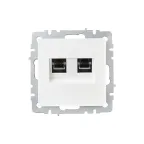BRITE Розетка компьютерная двойная RJ45 кат.6 РК11-2-БрБ белый IEK