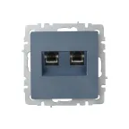 BRITE Розетка компьютерная двойная RJ45 кат.6 РК11-2-БрМ маренго IEK