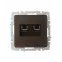 BRITE Розетка компьютерная двойная RJ45 кат.6 РК11-2-БрТБ темная бронза IEK