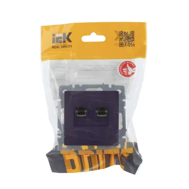 BRITE Розетка двойная RJ11+RJ45 кат.5E РК/Т12-БрЧ черный