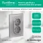 Розетка ATLASDESIGN двойная с заземлением 16А в сборе алюминий