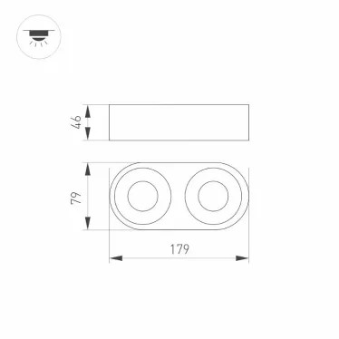 Корпус PLURIO-BASE-SURFACE-RS179x78 (BK, 1-2, 200mA) (Arlight, IP20 Металл, 3 года) | 031709 | Arlight
