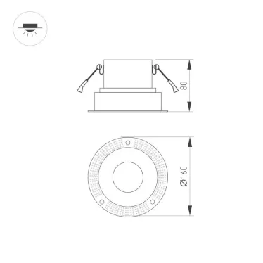 Корпус PLURIO-BASE-BUILT-TRIMLESS-R160 (BK, 1-2, 200mA) (Arlight, IP20 Металл, 3 года) | 031706 | Arlight