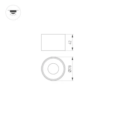 Корпус PLURIO-BASE-SURFACE-R77 (BK, 1-2, 200mA) (Arlight, IP20 Металл, 3 года) | 031708 | Arlight